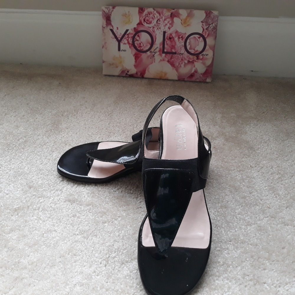 Taryn Rose Patent Leather Thong Sandal